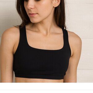 Stori Small Black Strappy Sports Bra Medium Support Stretchy Activewear Top